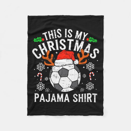 Couverture Polaire This Is My Soccer Christmas Pajama Shirt Srts Mens (Devant)