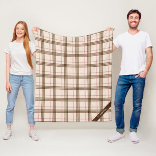 Couverture Polaire Thompson écossais plaid écossais beige brun rouge