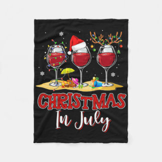 Couverture Polaire Three Gl Of Red Wine Funny Drinker Christmas In Ju