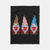 Couverture Polaire Three Gnomes Holding Heart Funny Valentines Day Co (Devant)