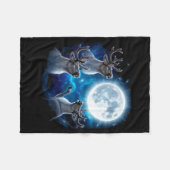 Couverture Polaire Three Reindeer Howling At The Moon Merry Christmas (Devant (Horizontal))