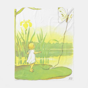 Couverture Polaire Thumbelina Salle de fille Pastel Blanche en polair