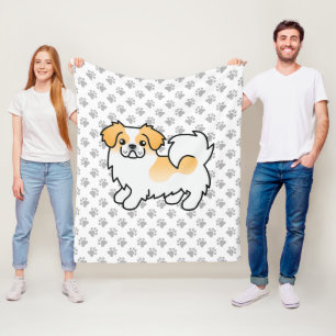 Couverture Polaire Tibétain Spaniel Fawn Parti-Color Chien Mignon & P