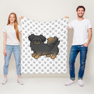 Couverture Polaire Tibétain Spaniel Noir et Feu Chien et Pattes Migno