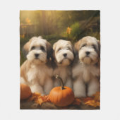 Couverture Polaire Tibétain Terrier Chiot Automne Citrouille délice (Devant)