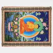 Couverture Polaire Tibétain Thangka Prabhutaratna Bouddha (Devant (Horizontal))