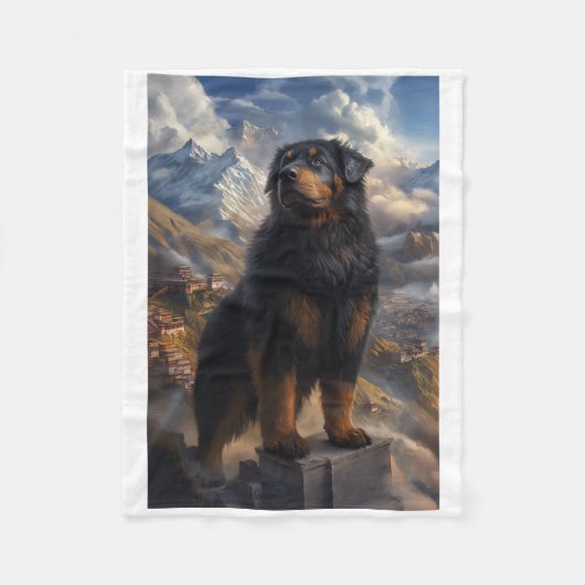 Couverture Polaire Tibetan Mastiff Mountain View Sticker  (Devant)