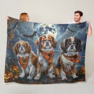 Couverture Polaire Tibetan Spaniel Halloween Épouvantable