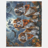Couverture Polaire Tibetan Spaniel Halloween Épouvantable (Devant)