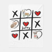 Couverture Polaire Tic-Tac-Toe Pet Lover Photos et nom (Devant)