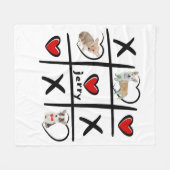 Couverture Polaire Tic-Tac-Toe Pet Lover Photos et nom (Devant (Horizontal))