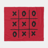 Couverture Polaire Tic Tac Toe XO Jeu Rouge Fleece Blanche (Devant (Horizontal))