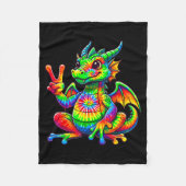 Couverture Polaire Tie-dye Dragon Peace Sign Hipe (Devant)