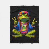 Couverture Polaire Tie-dye Frog Peace Sign 60s 70s Hipe Men Women (Devant)