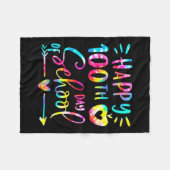 Couverture Polaire Tie Dye Happy 100e jour Enseignant Étudiant 100 (Devant (Horizontal))