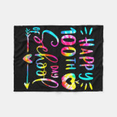 Couverture Polaire Tie Dye Joyeux 100ème Jour De L'Enseignant Étudian (Devant (Horizontal))