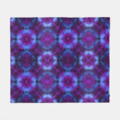 Couverture Polaire Tie Dye Kaleidoscope Vibrant Bleu pourpre Magenta (Devant (Horizontal))