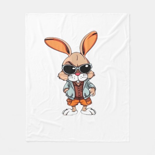 Couverture Polaire Tie-Dye rabbit bunny Peace Sign Hippie  (Devant)