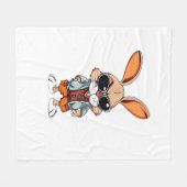 Couverture Polaire Tie-Dye rabbit bunny Peace Sign Hippie  (Devant (Horizontal))