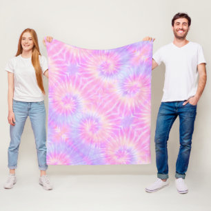 Couverture Polaire Tiedye Pastel Rainbow Spirale Hippie Tie Dye