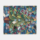 Couverture Polaire Tiffany-Style Stained Glass Christmas Tree (Devant (Horizontal))