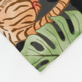 Couverture Polaire Tiger and Leaves in Watercolor Seamless Pattern (Coin)