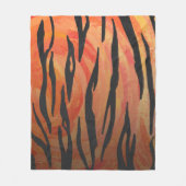 Couverture Polaire Tiger chaud orange et noir (Devant)