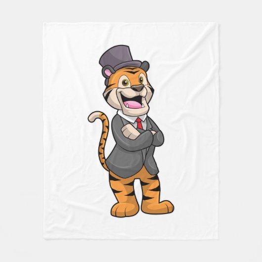 Couverture Polaire Tiger comme chambre avec veste et Casquette (Devant)