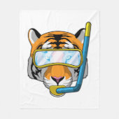 Couverture Polaire Tiger comme plongeur avec tuba (Devant)