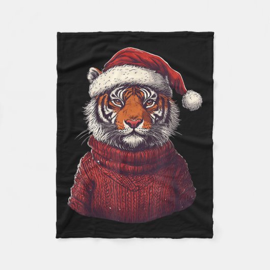 Couverture Polaire Tiger Douleur moche Noël du Père Noël (Devant)