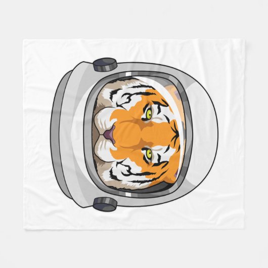Couverture Polaire Tiger en astronaute avec casque (Devant (Horizontal))