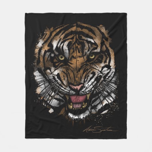 Couverture Polaire Tiger face (conception de signature) (Devant)