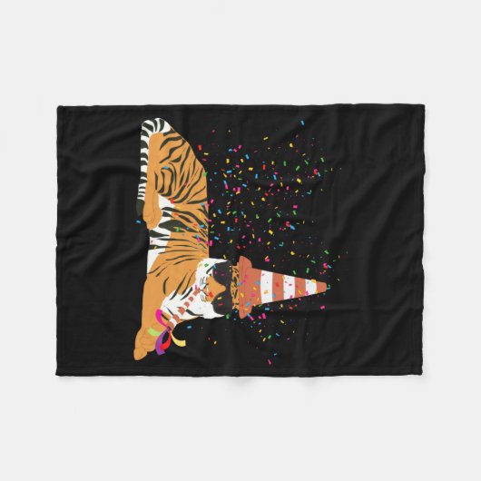 Couverture Polaire Tiger Partying Animals Having A Party  (Devant (Horizontal))