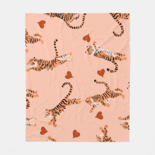 Couverture Polaire Tigers Feuilles d'automne : Motif de saut Vintage