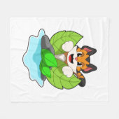 Couverture Polaire Tigre à la chasse (Devant (Horizontal))