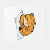 Couverture Polaire Tigre au coucher avec Coussin (Devant (Horizontal))
