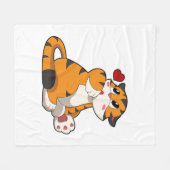 Couverture Polaire Tigre avec coeur (Devant (Horizontal))