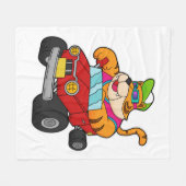 Couverture Polaire Tigre avec voiture (Devant (Horizontal))