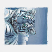 Couverture Polaire Tigre blanc bleu (Devant (Horizontal))