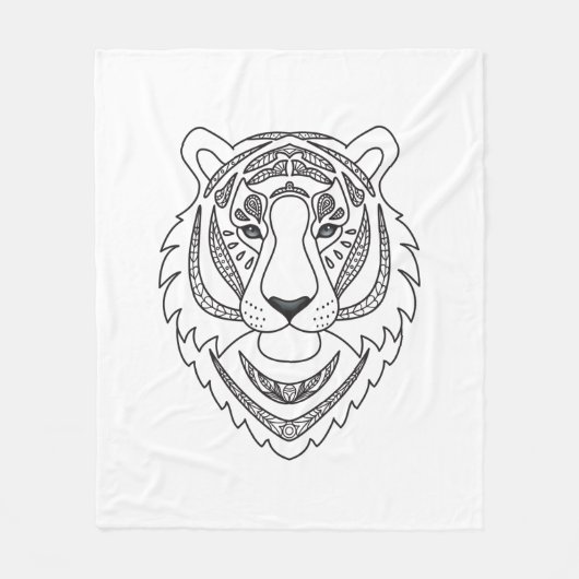 Couverture Polaire Tigre blanc inspiré (Devant)