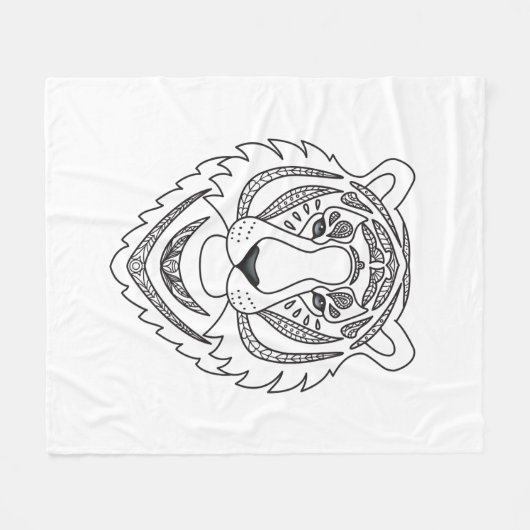Couverture Polaire Tigre blanc inspiré (Devant (Horizontal))