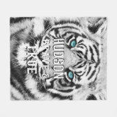 Couverture Polaire Tigre blanc personnalisé Bengale (Devant (Horizontal))