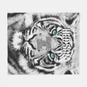Couverture Polaire Tigre blanc personnalisé Bengale (Devant (Horizontal))