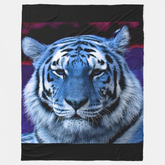 Couverture Polaire Tigre bleu (Devant)