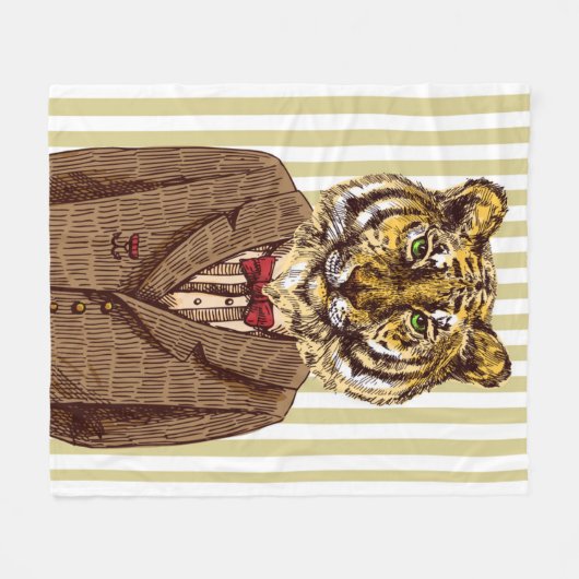Couverture Polaire Tigre dans l'usage de soirée (Devant (Horizontal))
