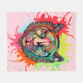 Couverture Polaire Tigre d'arc-en-ciel (Devant (Horizontal))