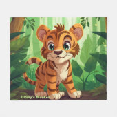 Couverture Polaire Tigre de bébé Whimsical Personnalisé (Devant (Horizontal))