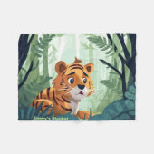 Couverture Polaire Tigre de bébé Whimsical Personnalisé (Devant (Horizontal))