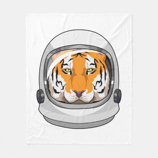 Couverture Polaire Tigre en astronaute avec casque (Devant)