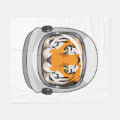 Couverture Polaire Tigre en astronaute avec casque (Devant (Horizontal))